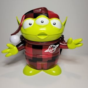 Disney Parks Toy Story Land Christmas Alien Popcorn Bucket w/Strap Flannel PJ's
